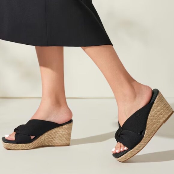 Vivaia Laura Square-Toe Slip On Wedge Sandals Women's Size 9 / 40 - Picture 1 of 10